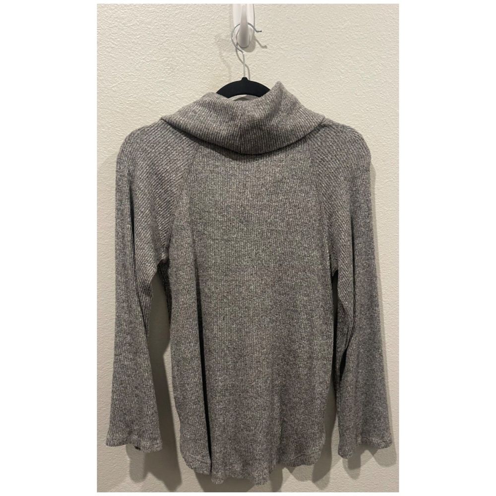 MAEVE Gray Cowl Neck Ribbed Lightweight Long Sleeve Pullover - Picture 5 of 5